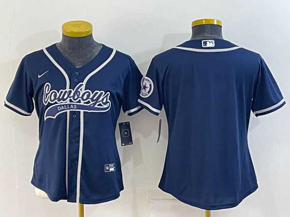 Youth Dallas Cowboys Blank Navy With Patch Cool Base Stitched Baseball Jersey->youth nfl jersey->Youth Jersey